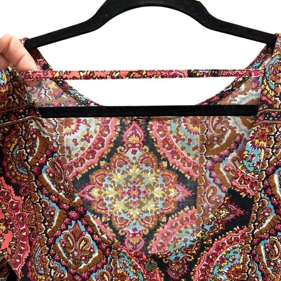 Billabong Gypsy Sol Dress Multiprint Boho Hippie 70's Edgy Size M - Picture 6 of 12